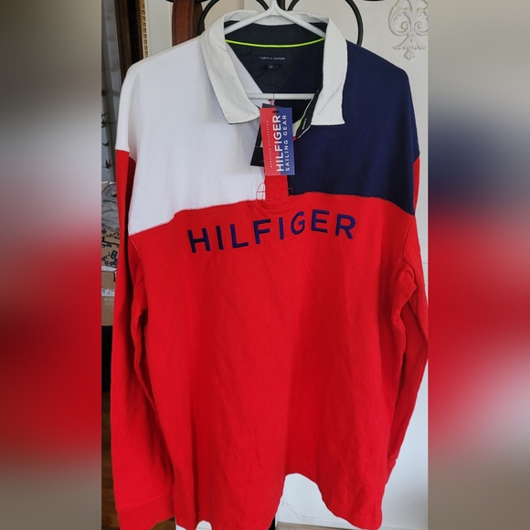 NWT Tommy Hilfiger Sailing Gear Long Sleeve Polo - Picture 1 of 15